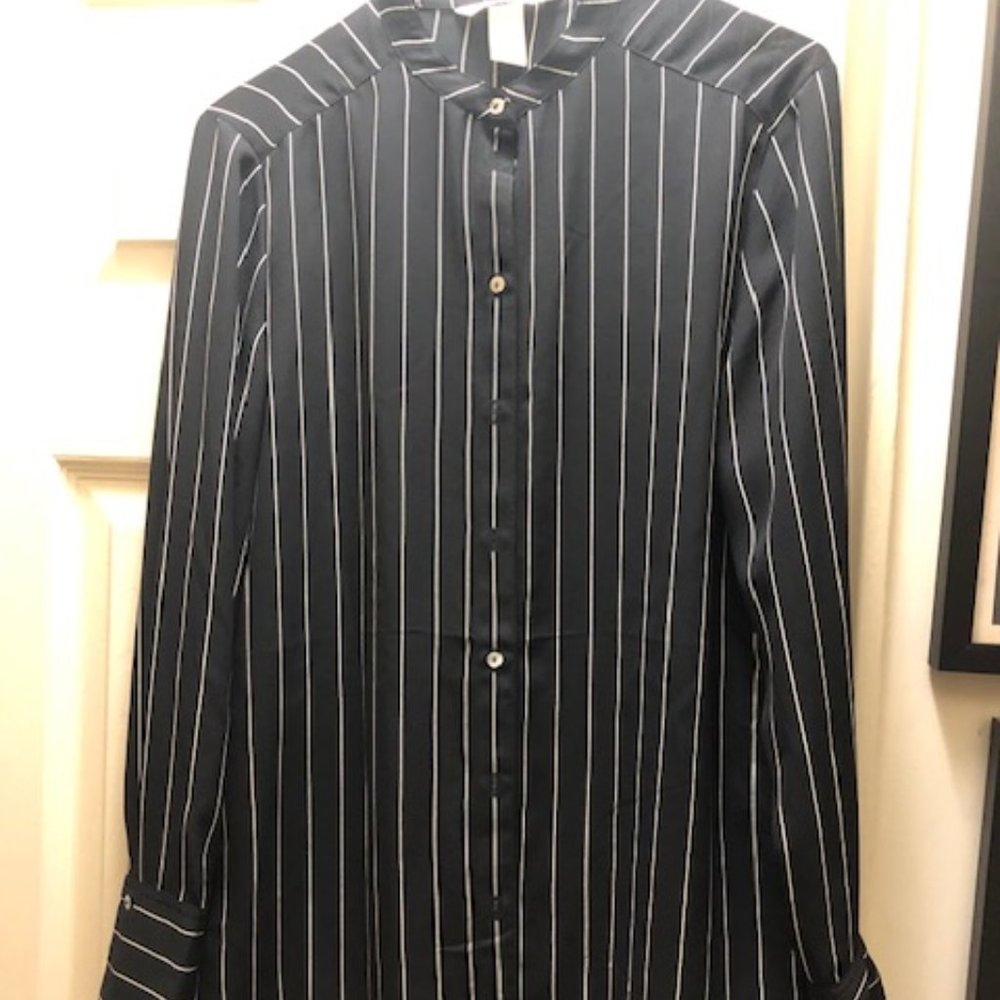 H&M Conscious Collection black & white pinstripe blouse